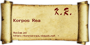 Korpos Rea névjegykártya