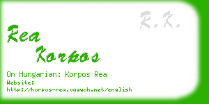 rea korpos business card